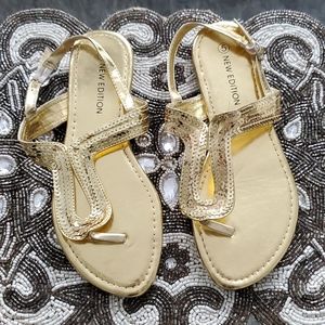 Sequin gold sandals